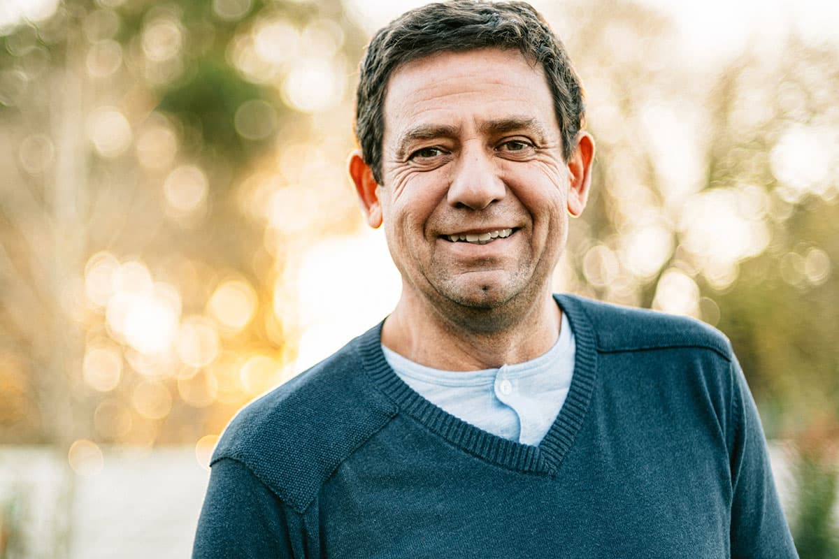 man smiling after hiatal hernia surgery in Marion & Mount Vernon